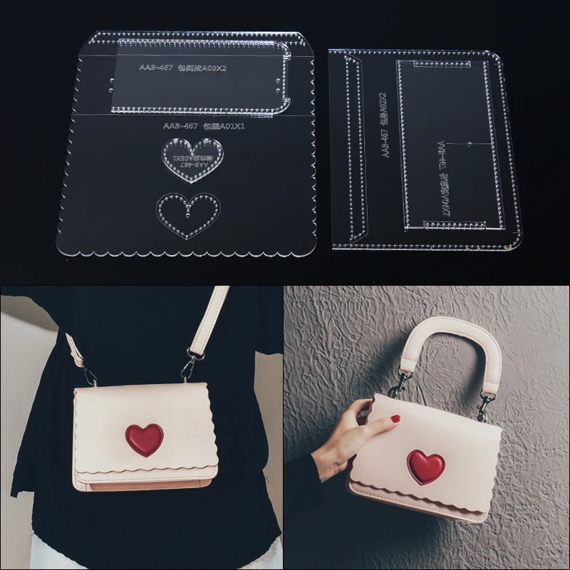 1 набор акриловых ручная сумка на плечо шаблон кожаный чехол с узором своими