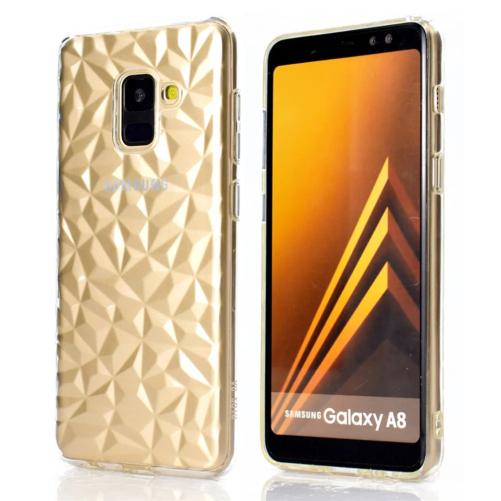 Shockproof 3D Diamond Grain Crystal Texture Silicone Case for Samsung A5 A6 A8 2018 Plus A9 STAR Soft TPU Capa |