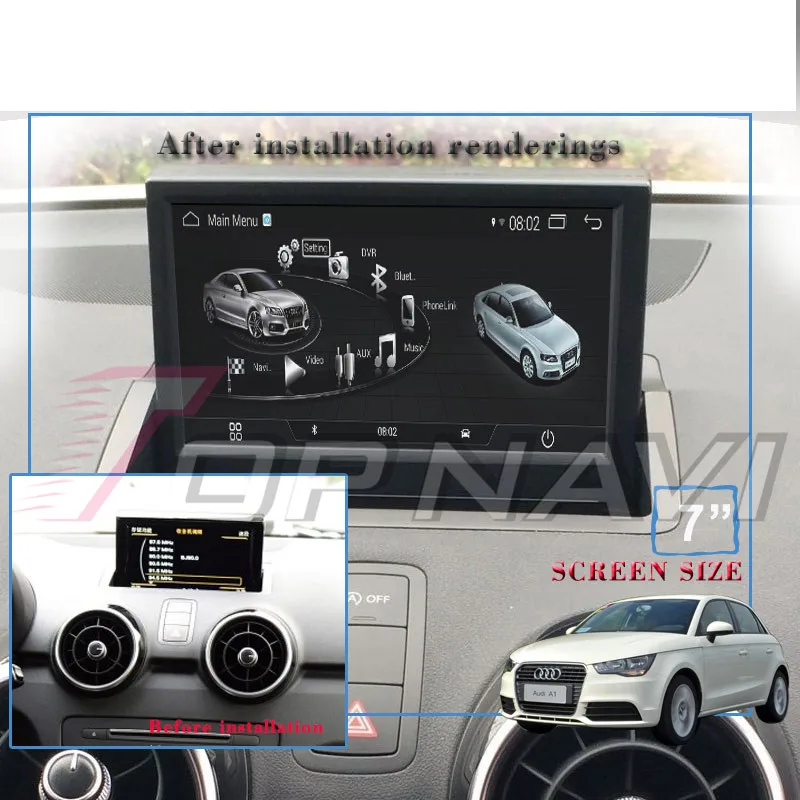 Topnavi Android 7,1 автомобильный Радио плеер для Audi A1 2010-Стерео gps навигация Радио 2 Din подходит для оригинала с AUX с экраном