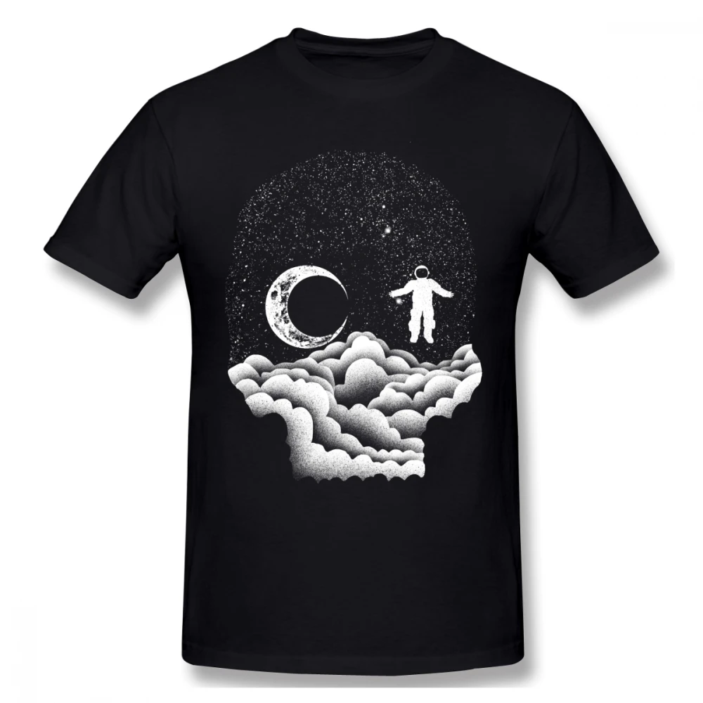 Мужская футболка с космонавтом на луну хлопковая Футболка большого размера 4XL 5XL