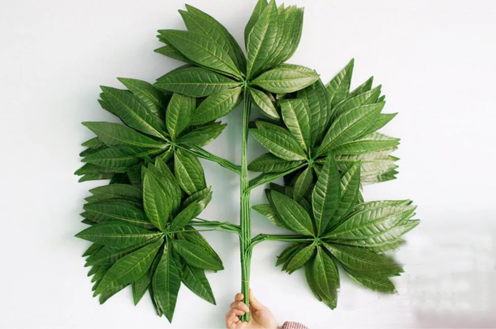 12 шт. шелковые искусственные листья пахира макрокарпа длина 68 см|silk|silk decorator fabricsilk