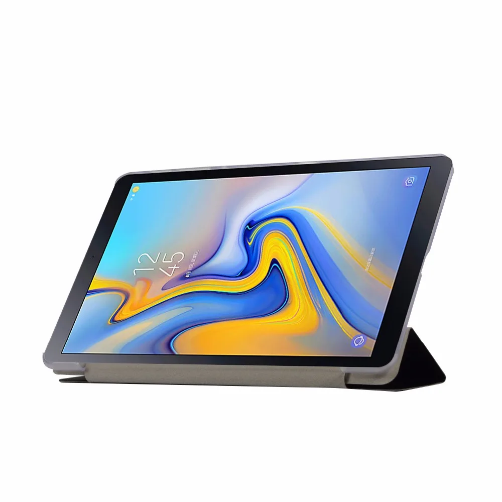 20pcs/lot Silk Three Fold PU+PC wallet leather cover case for Samsung Galaxy Tab A 10.5 2018 SM-T590 T595 T597 flip | Компьютеры и