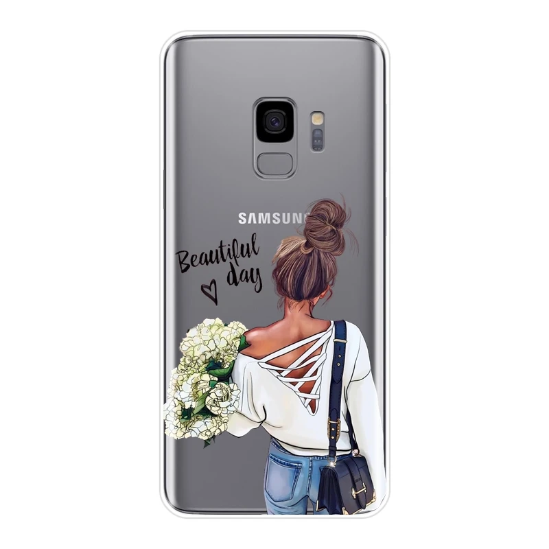 Детская, женская, мама, задняя крышка для samsung Galaxy Note 4, 5, 8, 9, мягкий чехол для телефона, силиконовый чехол для samsung Galaxy S8, S9 Plus, S5, S6, S7 Edge