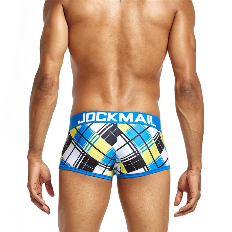 Бренд JOCKMAIL, мужские боксеры с принтом, сексуальное мужское нижнее белье, мужское нижнее белье, мужские трусы, шорты, u-образное Выпуклое нижнее белье