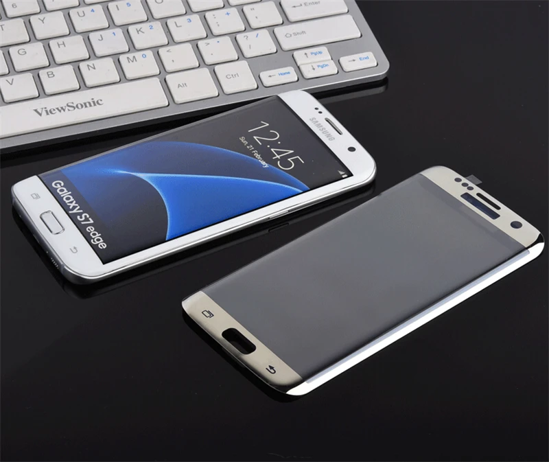 Для samsung S 7 защитная пленка с закругленными краями зеркальное покрытие полное изогнутое закаленное Высокопрочное Стекло Экран протектор для samsung Galaxy S7 край G9350 G935 G935f