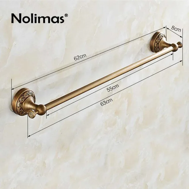 Antique Bathroom Hardware Set Toilet Paper Holder Towel Bar Toothbrush Holder Soap Dish Clothes Hook Copper Bathroom Accessories - Цвет: Single Towel Bar