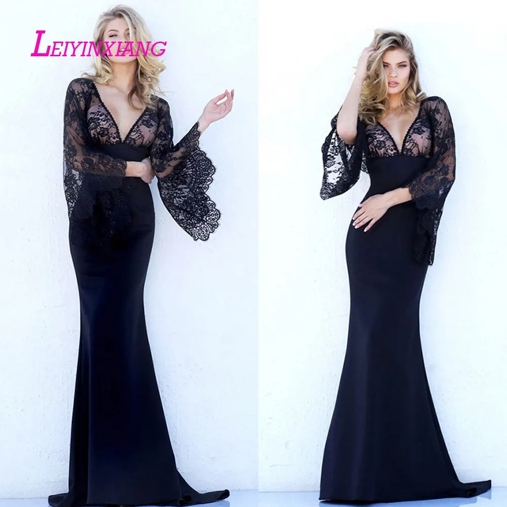 LEIYINXIANG Новое прибытие вечернее платье пикантное труба Vestido de Festa v образным