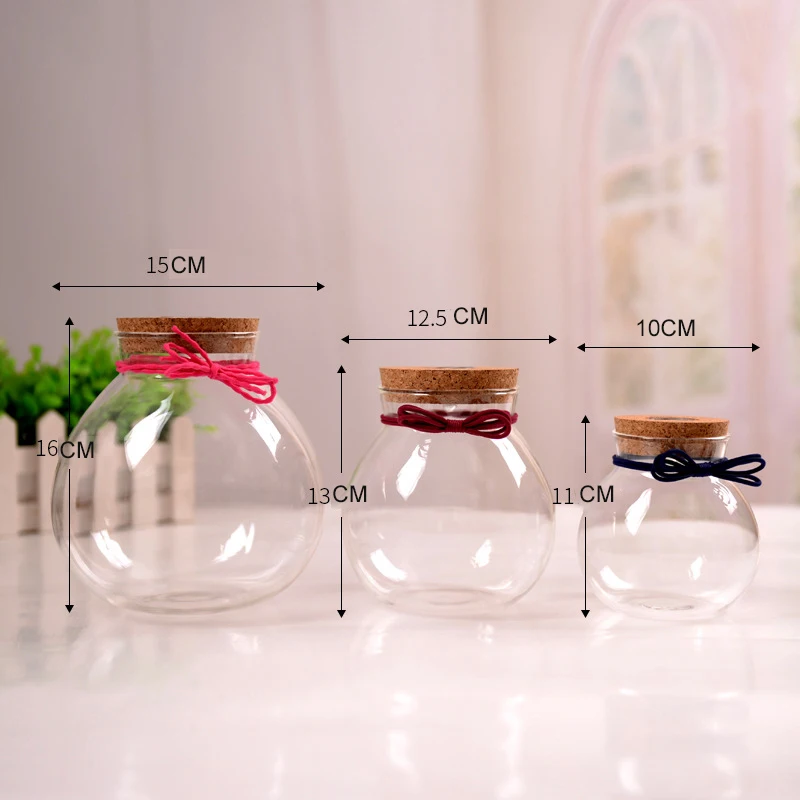 1 шт. прозрачные бутылки для специй конфет Террариум с пробковой пробкой
