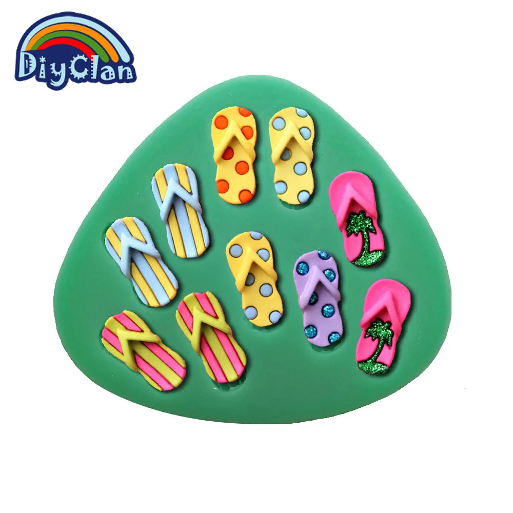 Горячие силиконовые формы для торта инструменты украшения тапочки пляжная обувь