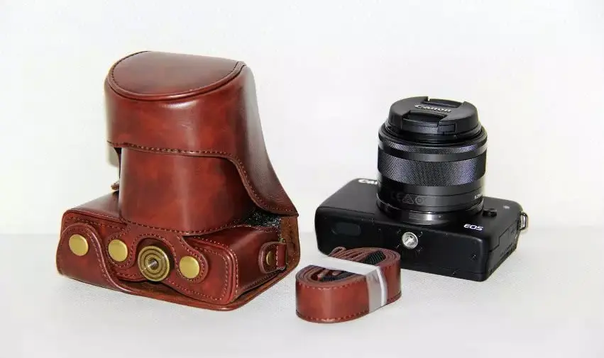 Защитный чехол для камеры Canon, сумка, Ретро стиль, из искусственной кожи, чехол для камеры s для Canon EOS M10 M100 15-45 мм 55-200 мм, чехол для объектива s