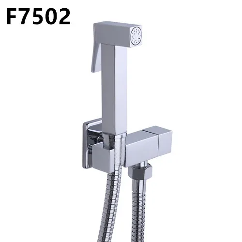 F7502cold water Frap 6 стилей латунные одиночные холодной и холодной горячей воды угловой клапан биде Смесители функция квадратная ручная душевая головка кран для женщин - Цвет: F7502cold water