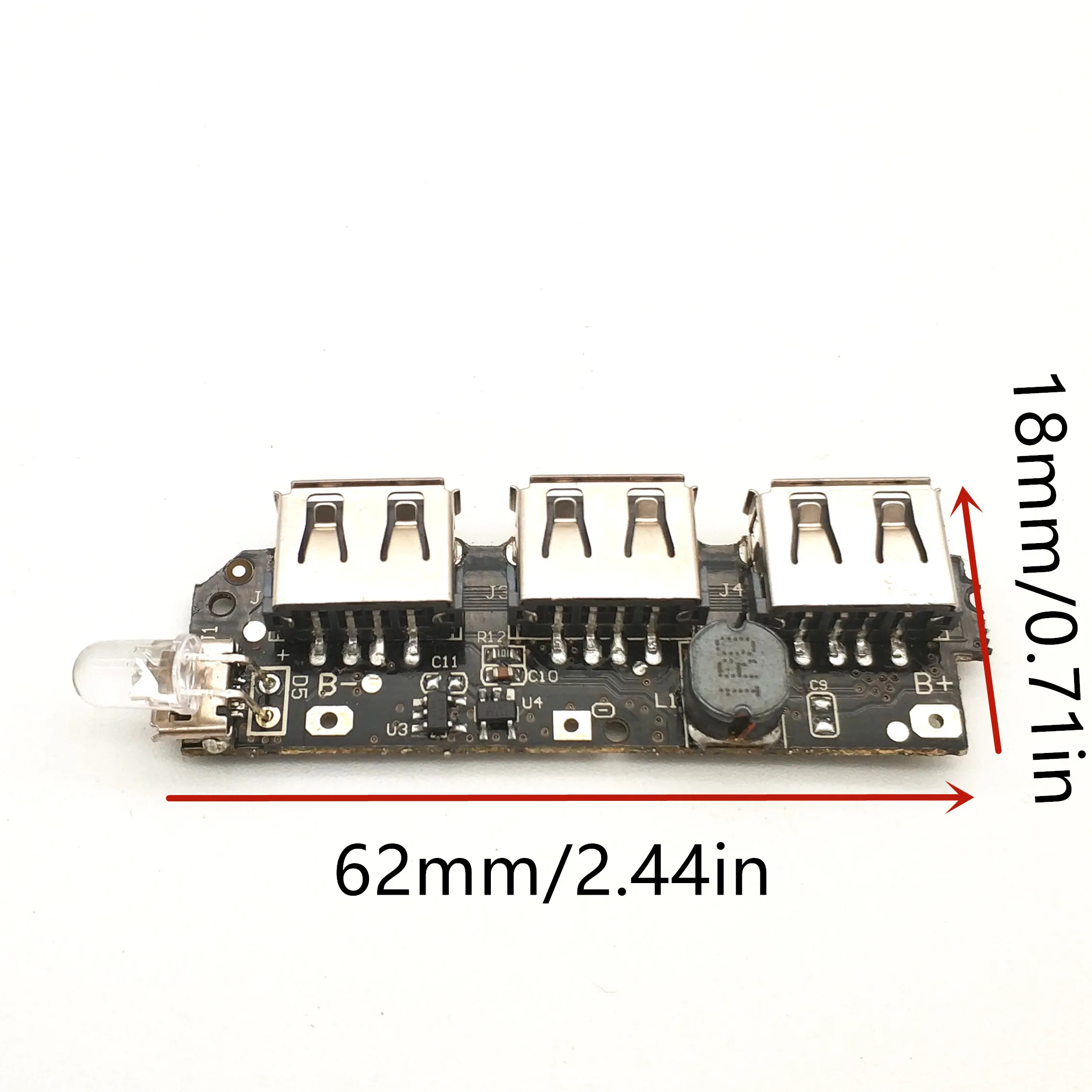 3 USB печатная плата для портативного зарядного устройства литий-ионная батарея печатная плата модуля шаг вверх Boost DIY 5v2. 1a зарядное устройство Прямая поставка