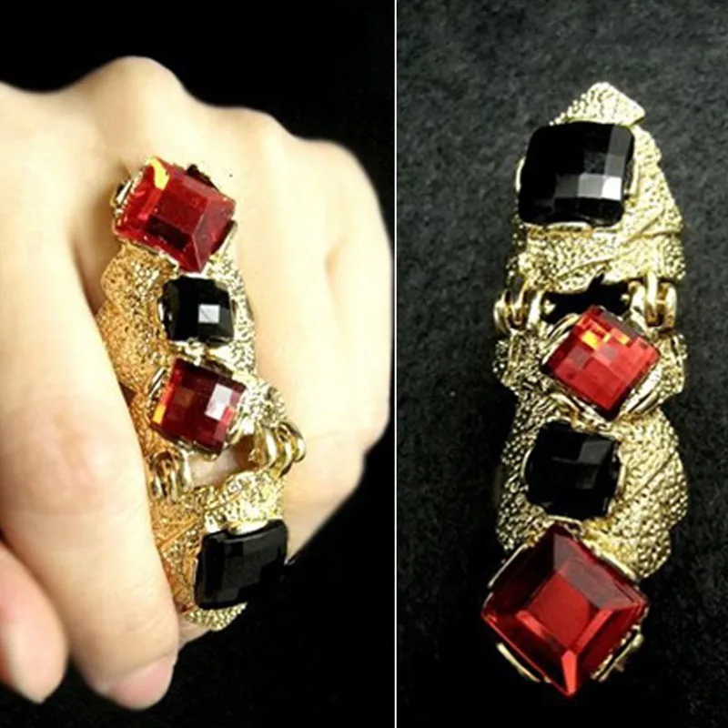 Модные дизайнерские золотые кольца для мужчин и женщин в стиле панк черные