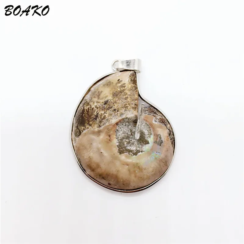 Подвеска для ожерелья BOAKO подвеска улитка из натурального аммонита ракушка