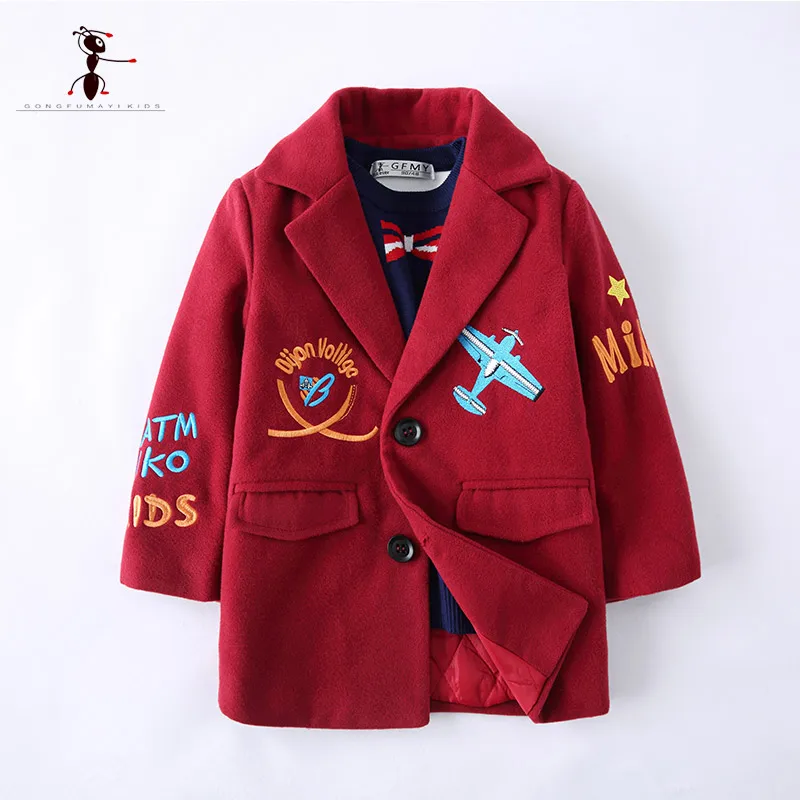 2017 New Arrival Wool Coat for Boys Children's Clothing Boy Clothes Manteau Enfant Laine Students Home Thick Jacket 2874 |