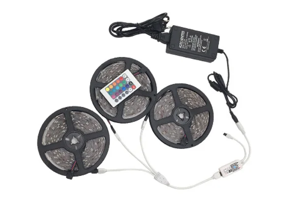 5 м 10 м 15 м WiFi RGB светодиодный светильник водонепроницаемый SMD5050 3528 2835 DC 12 В светодиодный диодный гибкий ленточный контоллер+ заглушка светодиодный