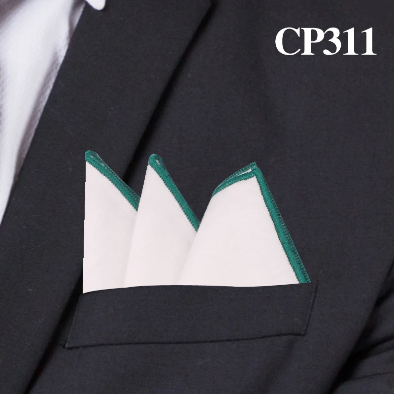 CP311 Модные хлопковые карманные квадратные белые костюмы, носовые платки, одноцветные носовые платки, Повседневные Вечерние платки - Цвет: CP311