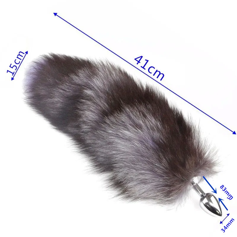 Three size as 1 set Fox Tail lavender purple and black Anal Plug Metal butt Adult sexy Toy product For Men Women | Красота и здоровье