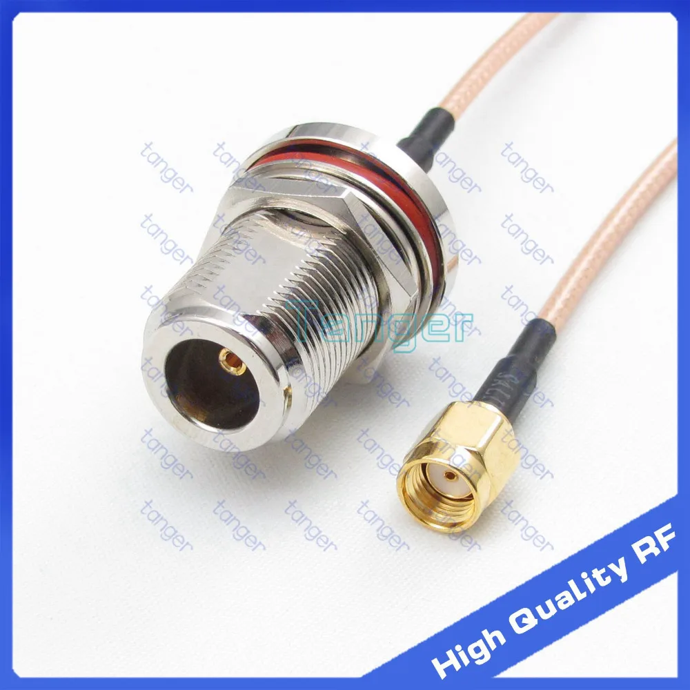 Фото N female jack waterproof with nut to RP-SMA male connector 8'' RG316 Coaxial Pigtail Jumper LOW Loss RF cable 8inch 20cm N female jack waterproof with nut to RP-SMA male connector 8'' RG316 Coaxial Pigtail Jumper LOW Loss RF cable 8inch 20cm