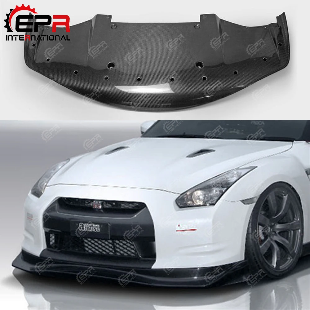 Для Nissan R35 GTR передняя губа из углеродного волокна в стиле раннего Amuse с глянцевым