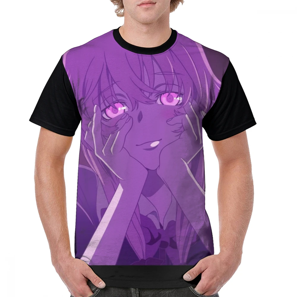Костюм Мирай Никки футболка Юно Gasai-Mirai Nikki дневник будущего футболка Рубашка с короткими рукавами графический принт футболка Забавный, классический Для мужчин футболка - Цвет: Черный