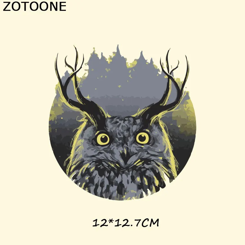 ZOTOONE Сова с железной передачей А уровень моющиеся парчи футболка сделай сам