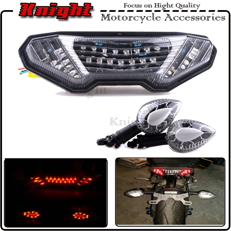 Мотоцикл Встроенный СВЕТОДИОД Задний Фонарь BrakeLamp + LED Поворотник Световой