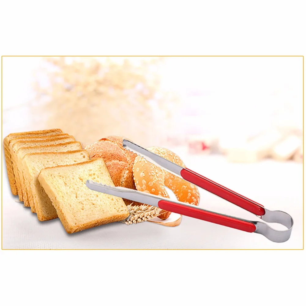 1PCS Waffle Tongs Clamp Stainless Steel Sandwiched Meat Bread Food Clip BBQ With ABS Handle Skidproof Color random | Бытовая техника