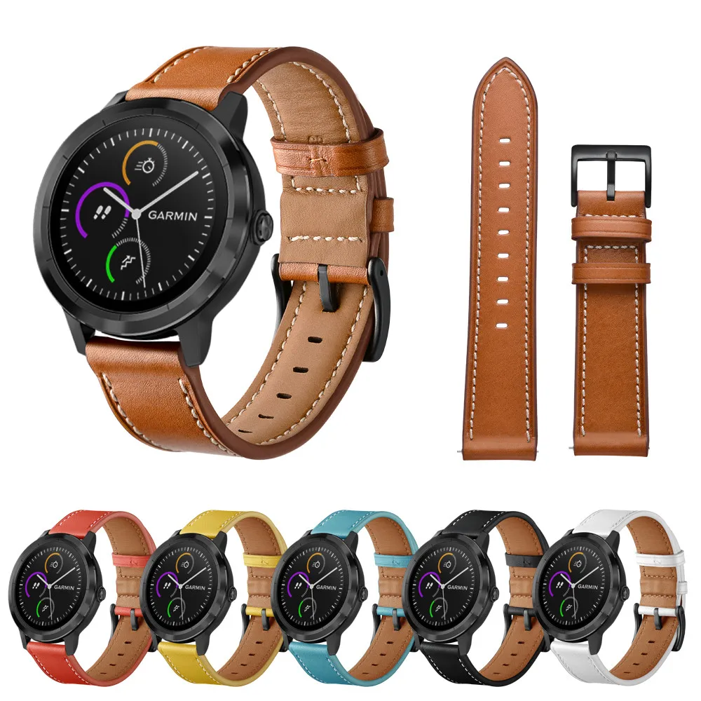 Ремешок сменный из натуральной кожи для смарт часов браслет Samsung Watch Ширина 20 мм
