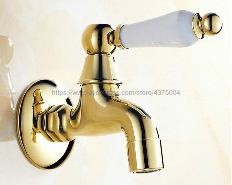 

Luxury Gold Color Brass mop pool wall mounted faucet, Single cold kitchen Cold Water Faucet Nav128
