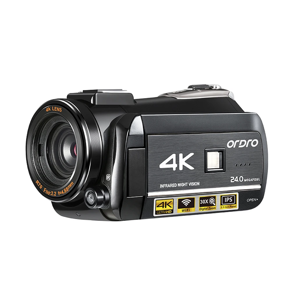 [Авторизованный Дистрибьютор] Ordro AC3 UHD 4K WiFi 24MP 30X Zoom ИК камера ночного видения DV