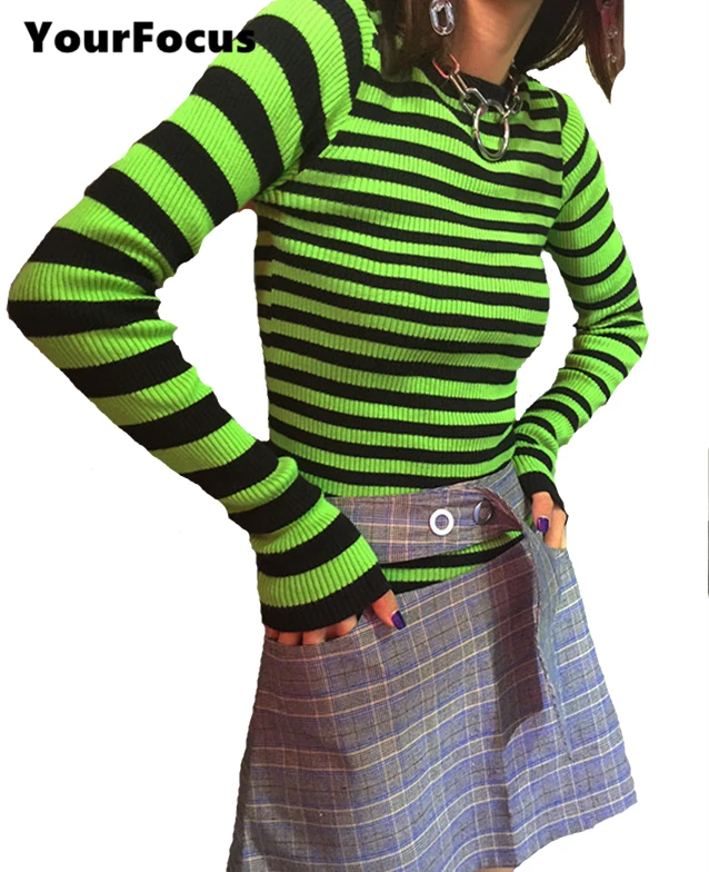 Женский Асимметричный свитер в стиле Харадзюку трикотажный с длинными рукавами