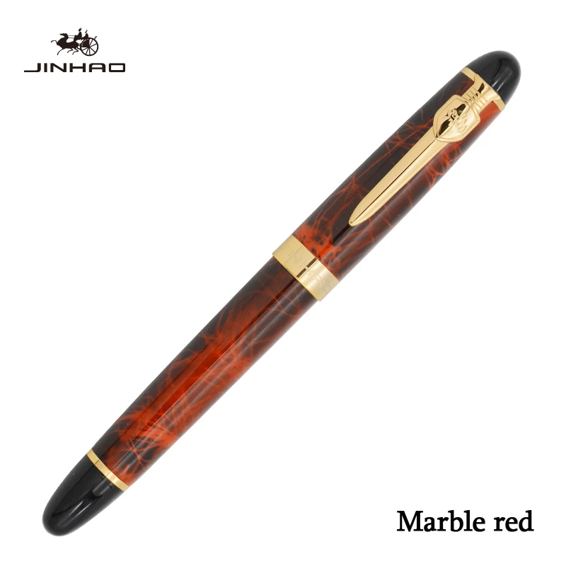 Высокое качество JINHAO X450A перьевая ручка Роскошный Золотой зажим для каллиграфии чернильные ручки для письма 0,5 мм перо школьные офисные принадлежности - Цвет: Marble red
