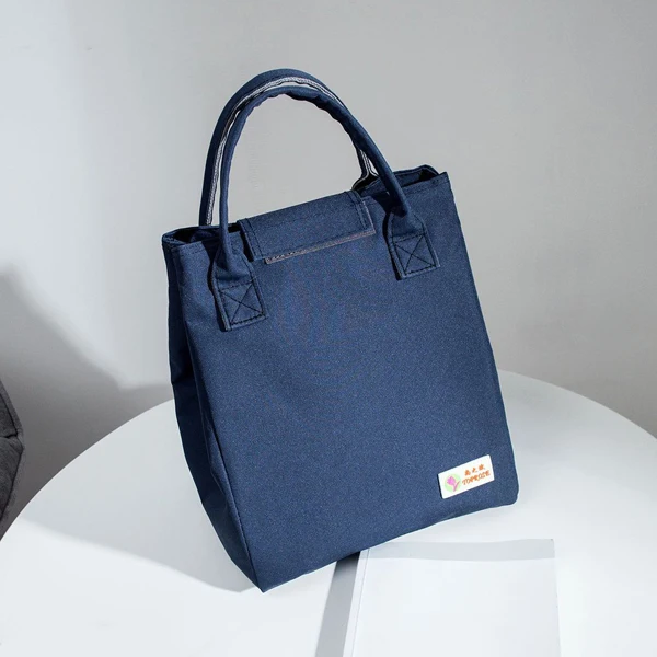 Blue lunch bag Valenkuci алюминиевая фольга сумка для ланча Оксфорд полосатые пищевые сумки Tote водонепроницаемый портативный многоразовый для обеда коробка сумка для детей женщин мужчин - Цвет: Blue lunch bag