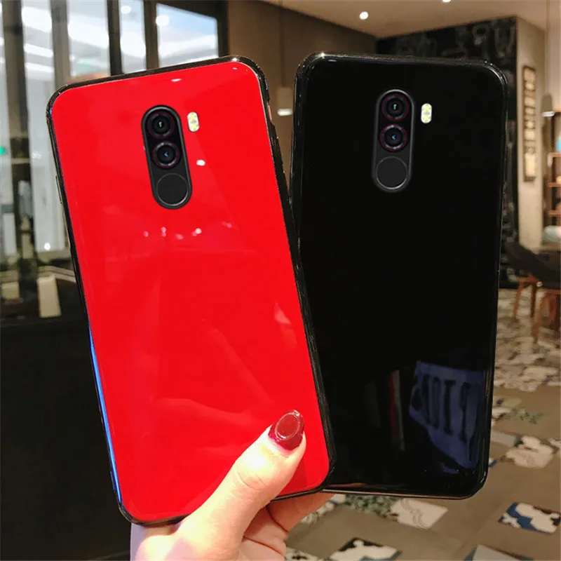 Черный красный светоотражающий глянцевый чехол для телефона PocoPhone F1 Xiaomi mi A1 A2 Mi 6X