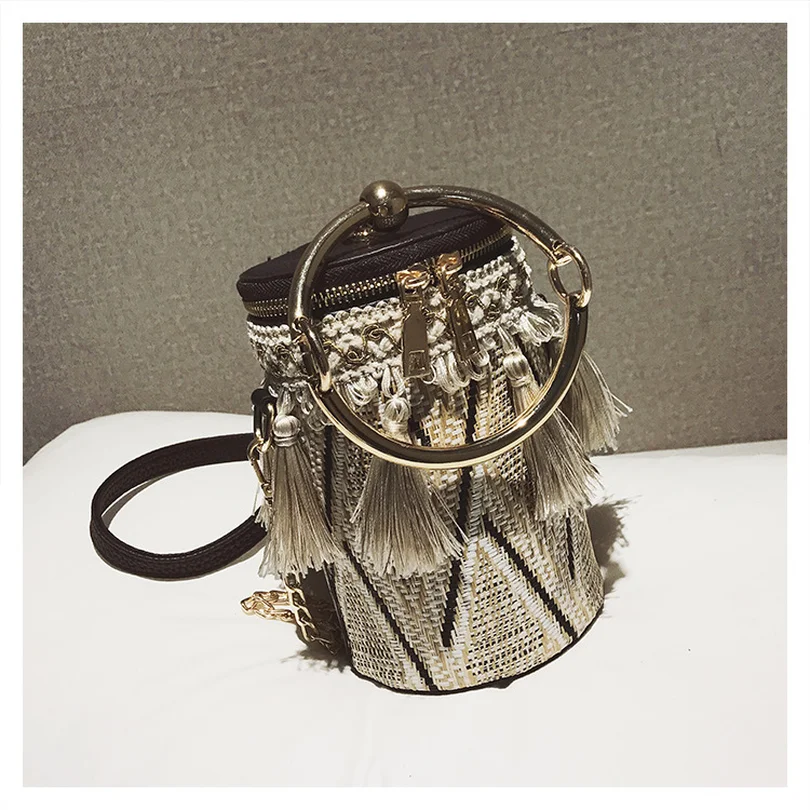 Модная новая сумка высокого качества соломенная женская круглая Сумка-тоут