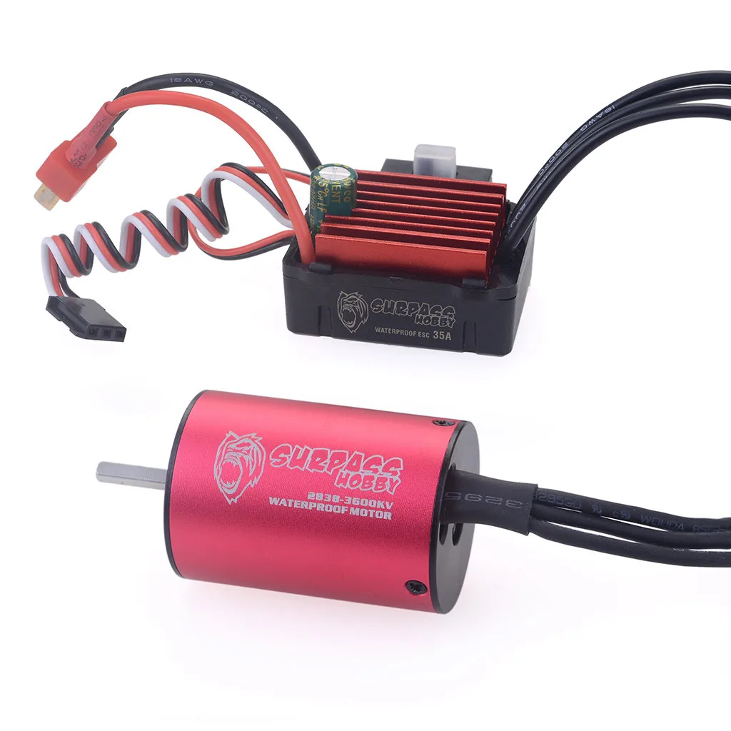 Детали модели водонепроницаемый 2838 3600KV бесщеточный мотор + 35A ESC 2-3S для 1/16 RC