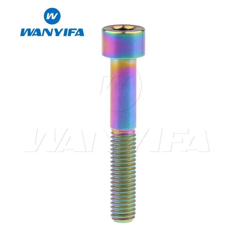 Wanyifa M8x15 20 25 30 35, 40 45 50 60 70 мм клеймо Винт С Титановым болтом для велосипедного тормоза велосипеда части - Цвет: M8x50 Rainbow