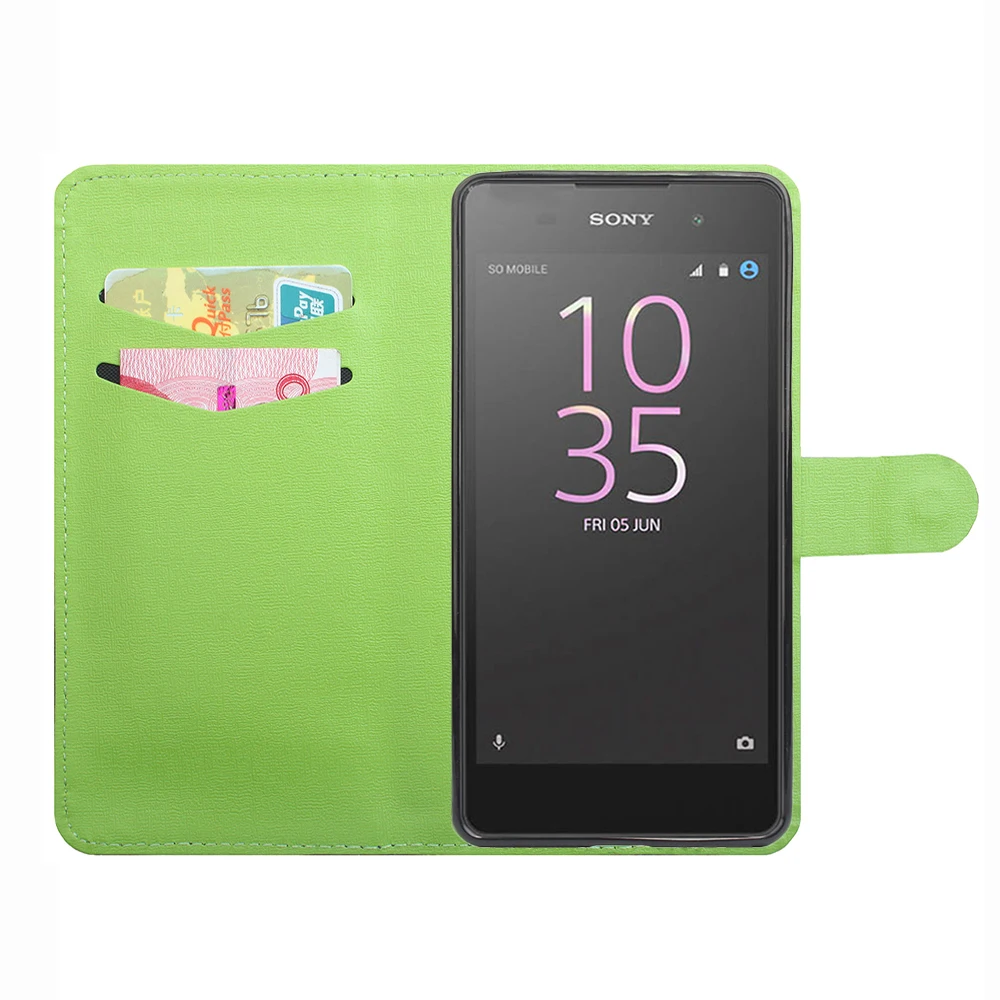 Телефон кожаный чехол для камеры Sory Xperia E5 роскошный чехол-портмоне с откидной