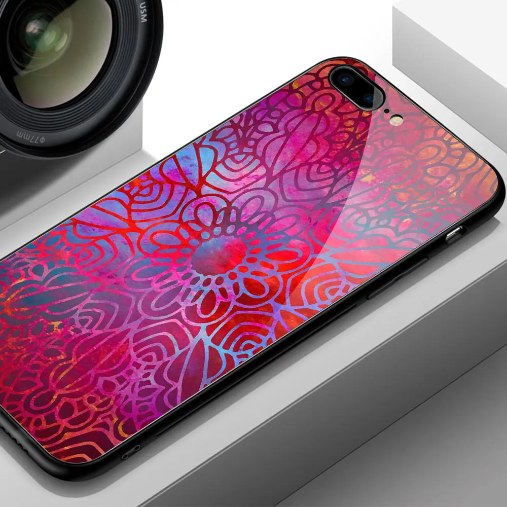Чехол Мандала стекло твердая задняя крышка XR Xs чехол для iPhone 6 6S 7 8 plus X XS MAX 11 12 13 pro