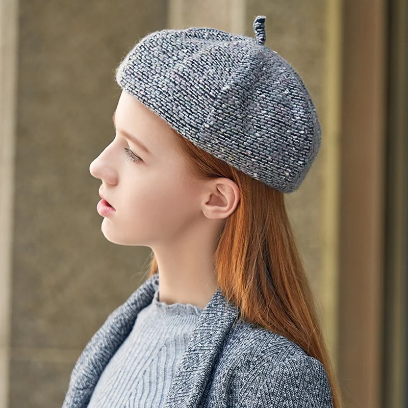 Для женщин толстые теплые берет повседневные винтажные помпоны шапки женские