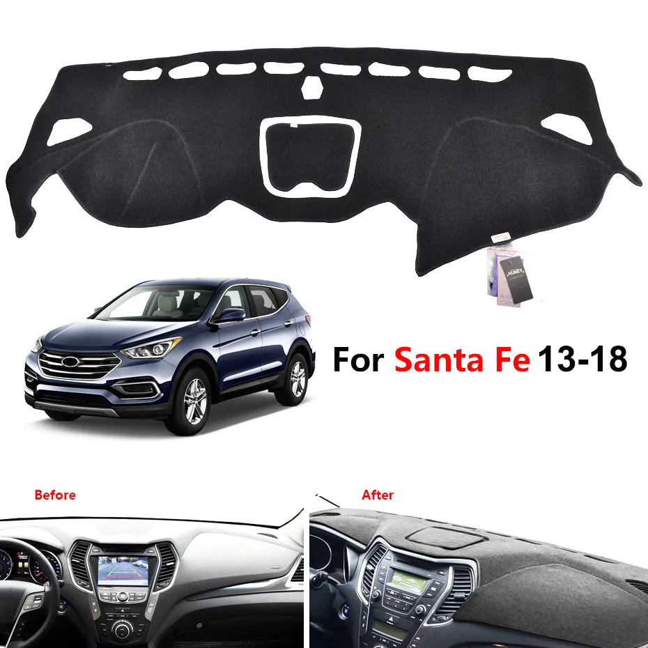 Автомобильный коврик с рельефом для hyundai Santa Fe 2007- приборной панели крышки защитный лист ковер для укладки волос 2008 2011 2012 2013