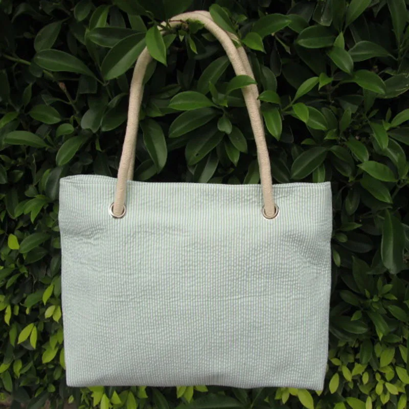 В наличии и Seersucker веревка ручка сумка seersucker Bridemaids monogramable в 5 видов цветов dom101034 |