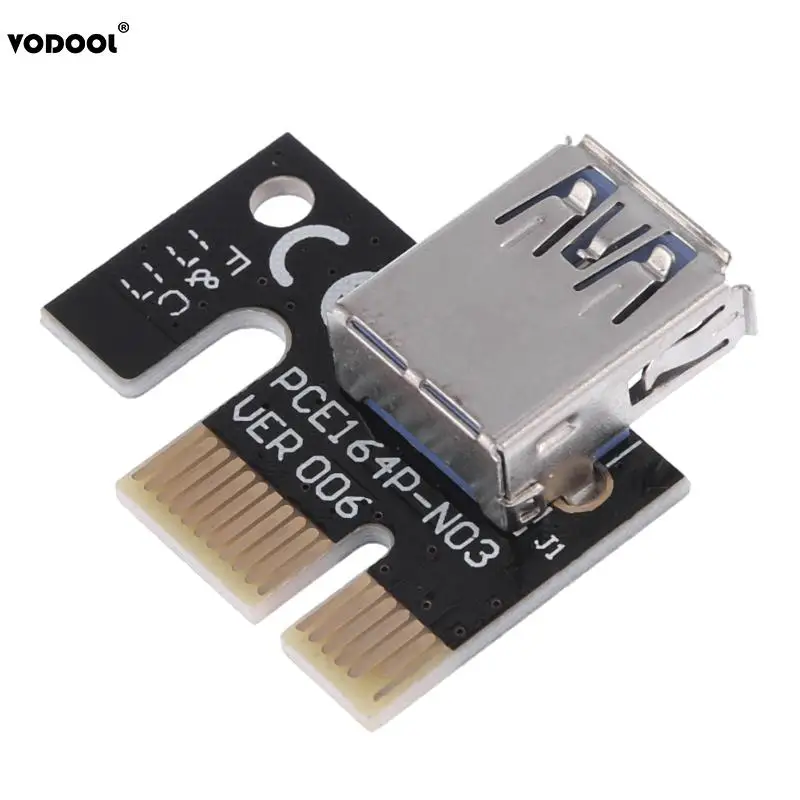PCI E Express 1x к 16x расширитель переходника адаптера SATA 15Pin 6Pin кабель питания USB 3 0