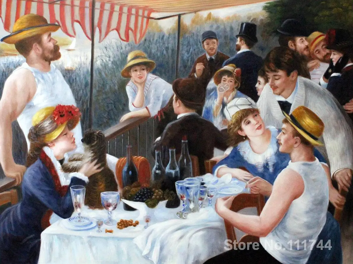 

Christmas Gift Luncheon of the Boating Party by Pierre Auguste Renoir paintings modern art High quality Handmade