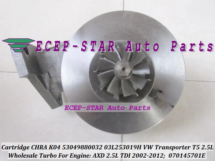 Турбокартридж CHRA K04 VTG 53049880032 53049700032 070145701E турбонагнетатель для VOLKSWAGEN VW T5 Transporter 2002