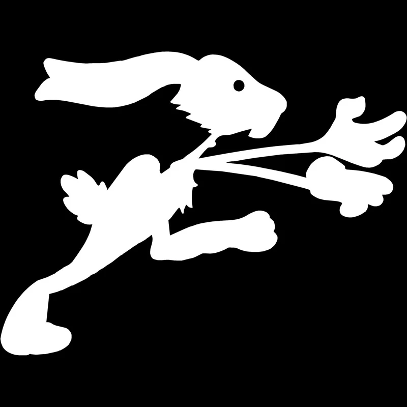 

15.3cm*11.4cm Running Rabbit Decal Interesting Car-styling Car Sticker Black/Silver S6-3493