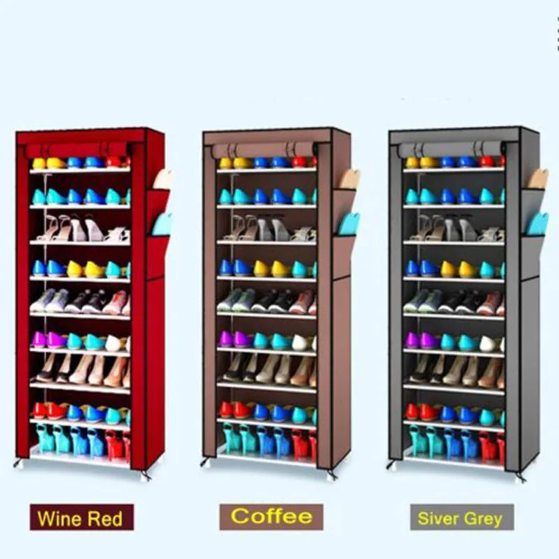 10 Layers Non-woven Fabrics Large Shoe Rack Organizer Removable Shoe Storage Organizer Home Furniture Shoe Cabinet Zipper Rack