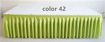 42 light green Ледяной шелк шифон белый цвет свадебный стол юбка Вечерние Банкетный сценический стол юбка скатерть декоративная - Цвет: 42 light green