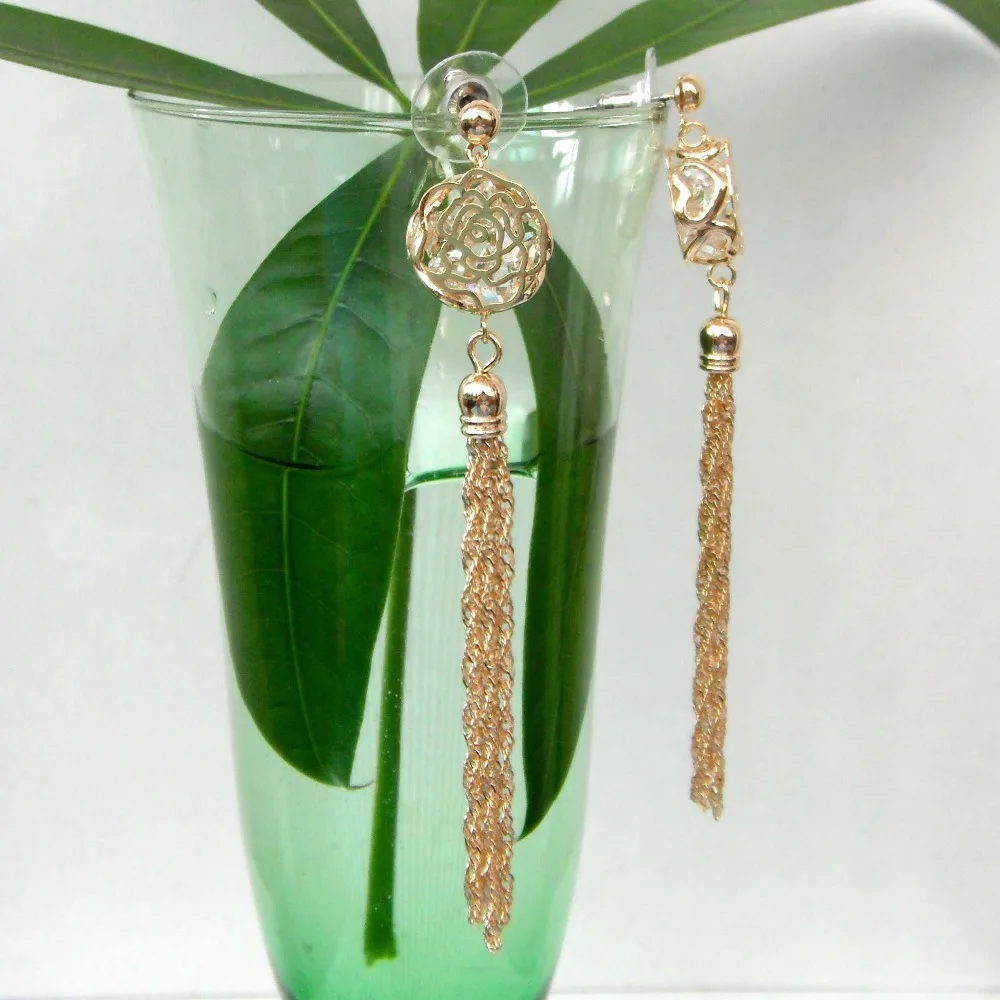 Открытые серьги Navachi в виде цветка с прозрачными кристаллами желтого цвета